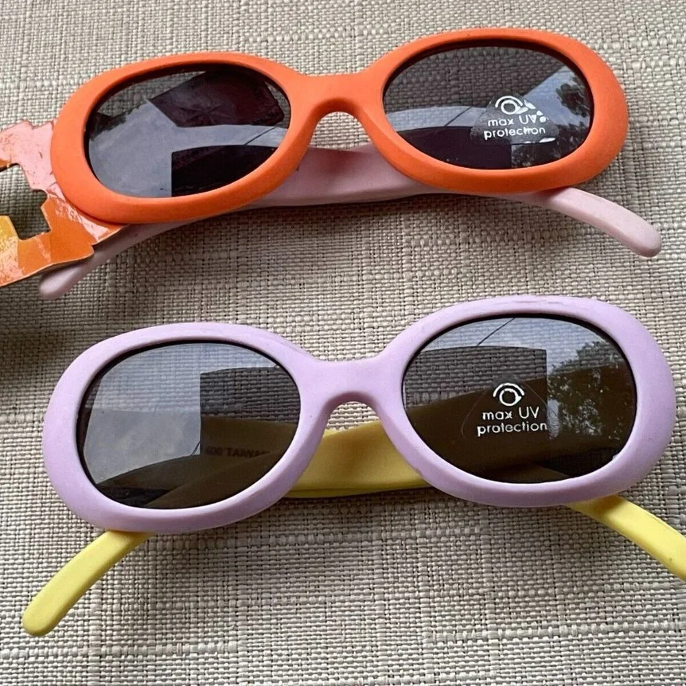 Safet Zone Kids Sunglasses Lilac and Orange Tone Eye Wear UV Protect lot of 2